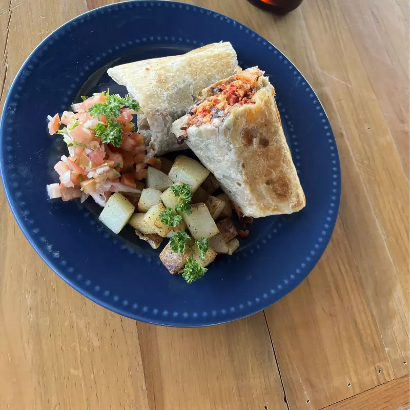 Beaver breakfast burrito