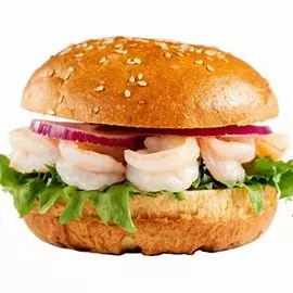 hamburguesa de camaron frito natural