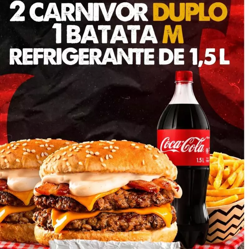 2 CARNIVORS, 1 BATATA M, 1 COCA 1,5L