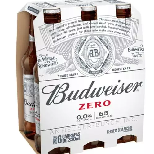 Cx Budweiser Long neck s/ álcool