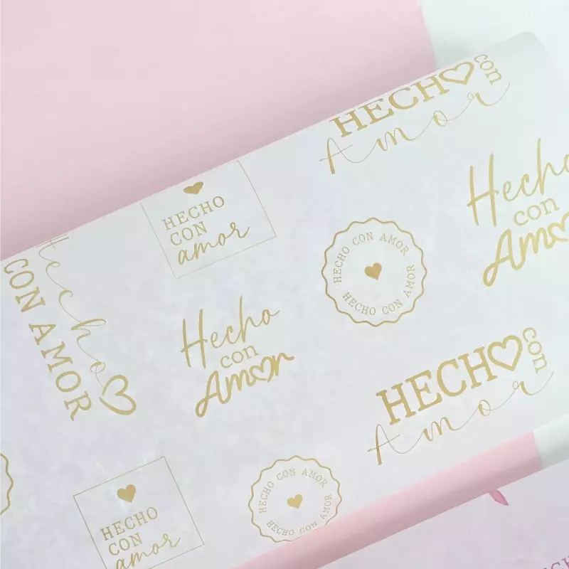 Papel encerado hecho con amor dorado