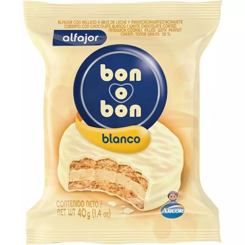Alfajor Bon o bon Blanco - 40g