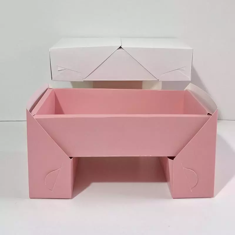 Caja Mesa cartón rosada