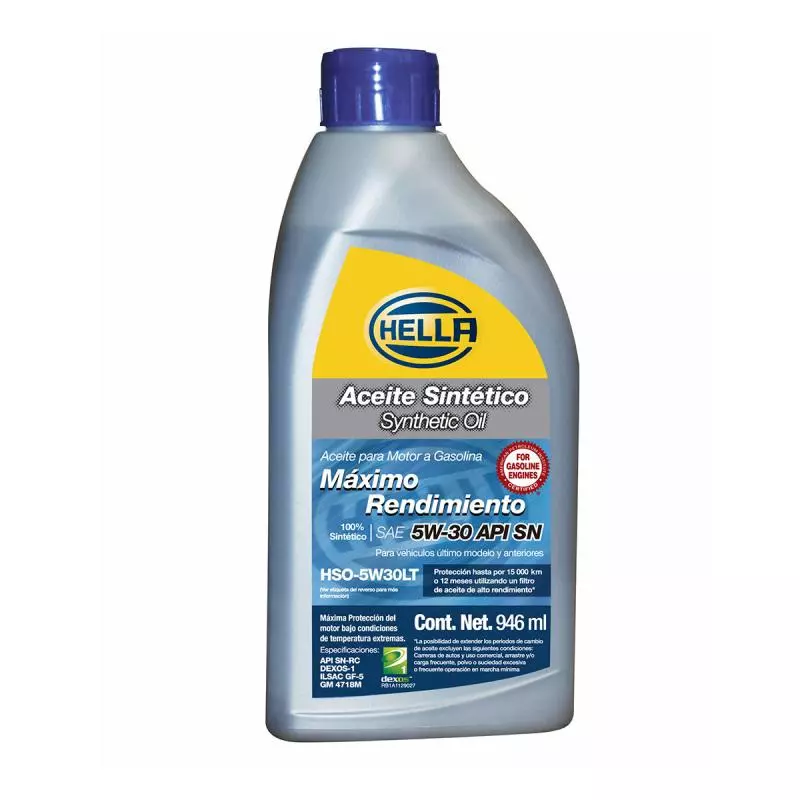 Hella SINTETICO SAE 5w-30 de 946 ml.