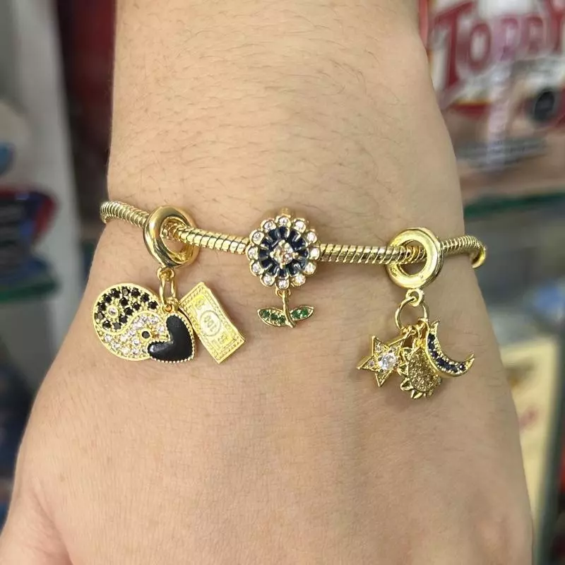 Pulsera flor yin yang luna