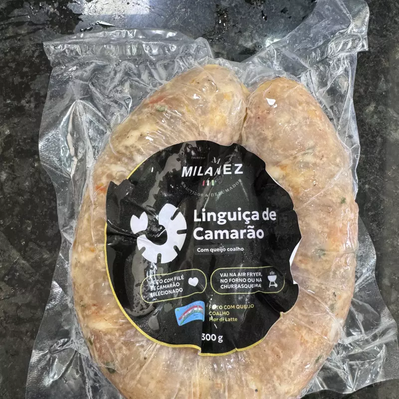 Linguiça camarão e queijo