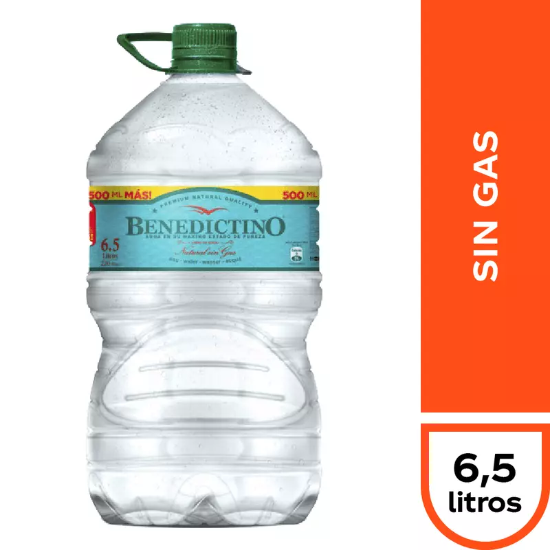 Agua Benedictino s/gas 6.5 Lts