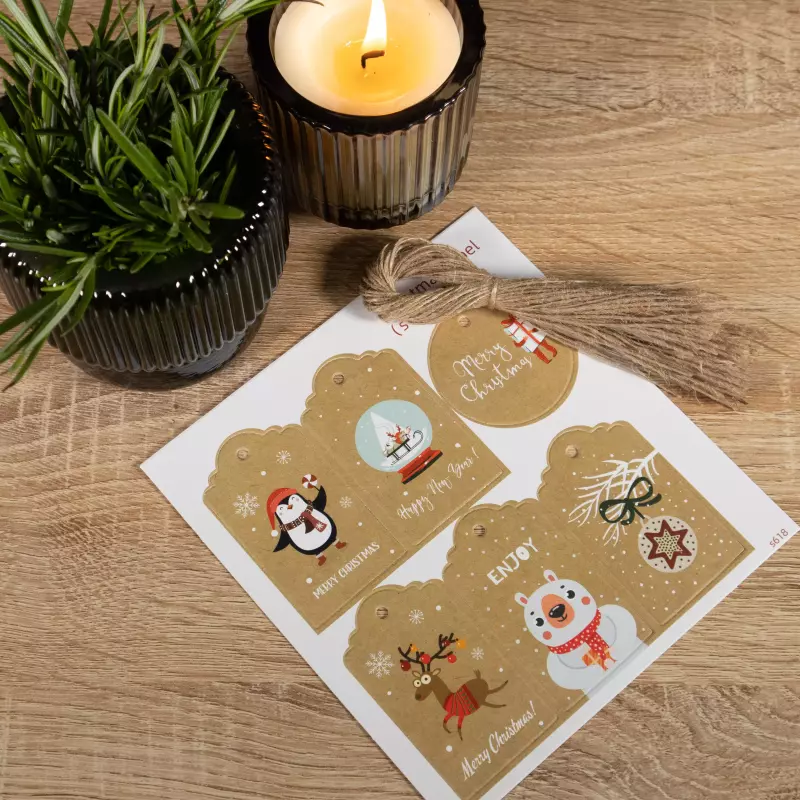 Tarjeton Labels Navideños #6 6 und