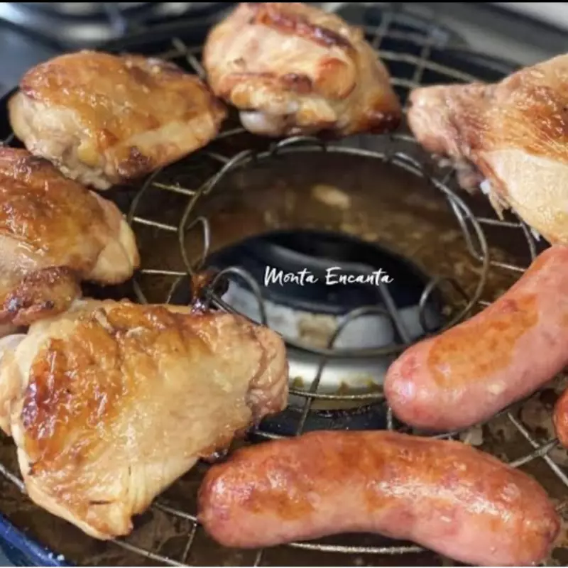 Espeto de linguiça e coxa(simples)