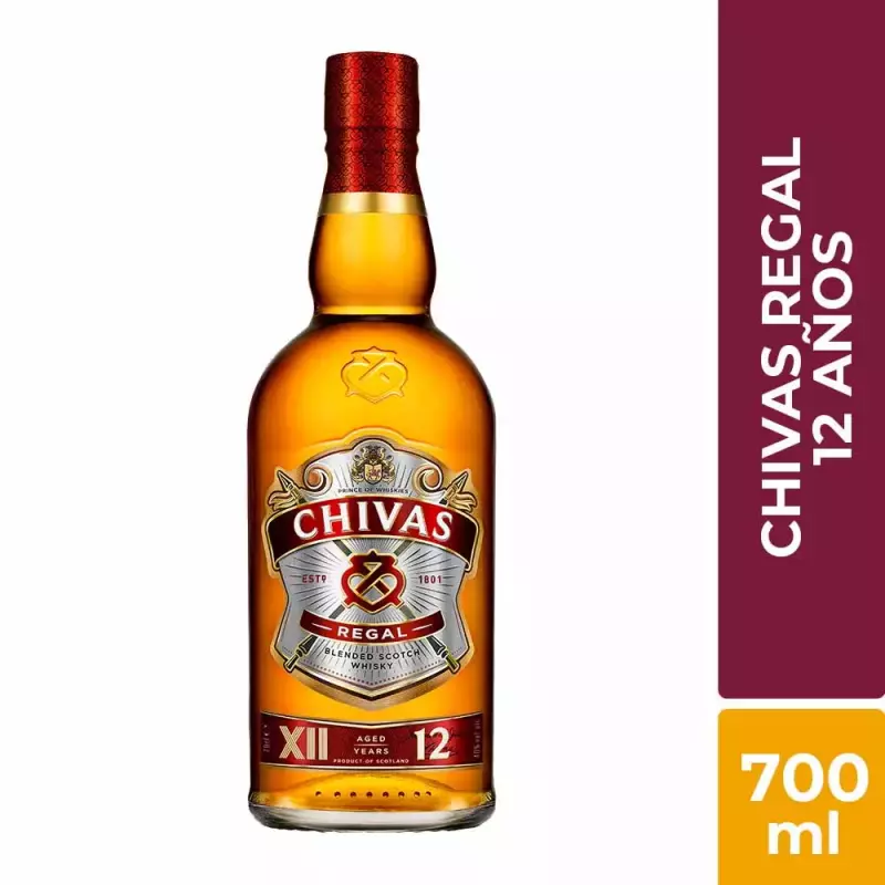 CHIVAS REGAL 12 AÑOS 750 ML SIN CAJA