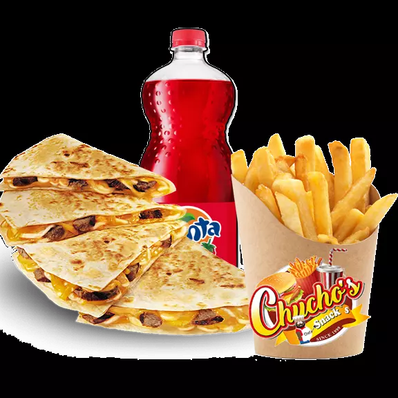 QUESADILLA + PAPAS + REFRESCO