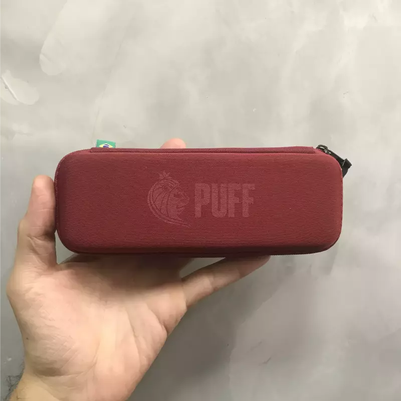 Case puff slim vermelha