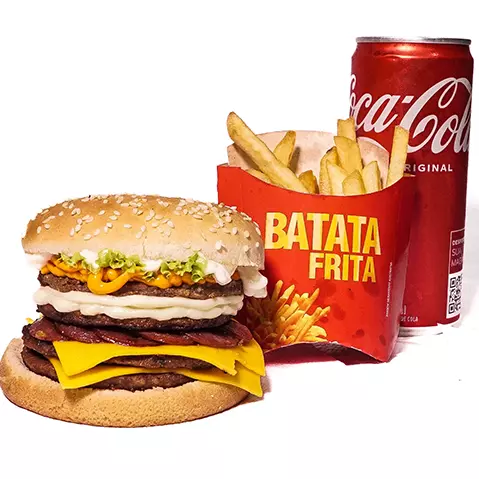 4 QUEIJOS + FRITAS + REFRIGERANTE