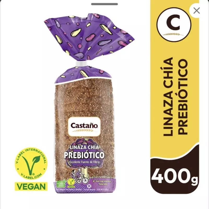 Pan linaza y chía castaño 400grs