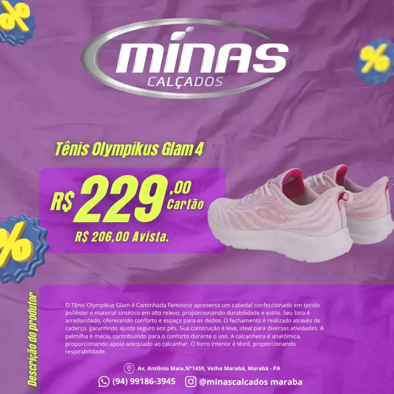 Tênis Olympikus Glam 4 ball RF:43614