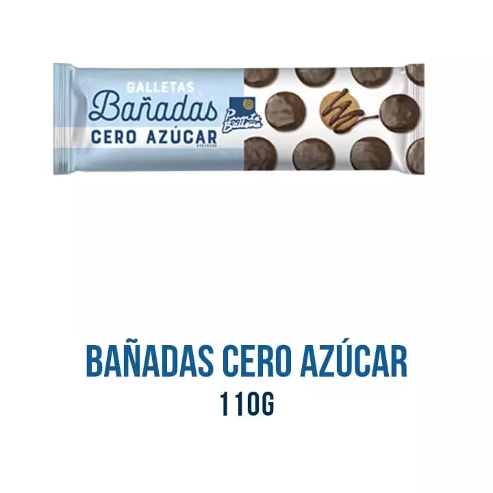 GALLETAS BAÑADAS CERO AZUCAR X 11
