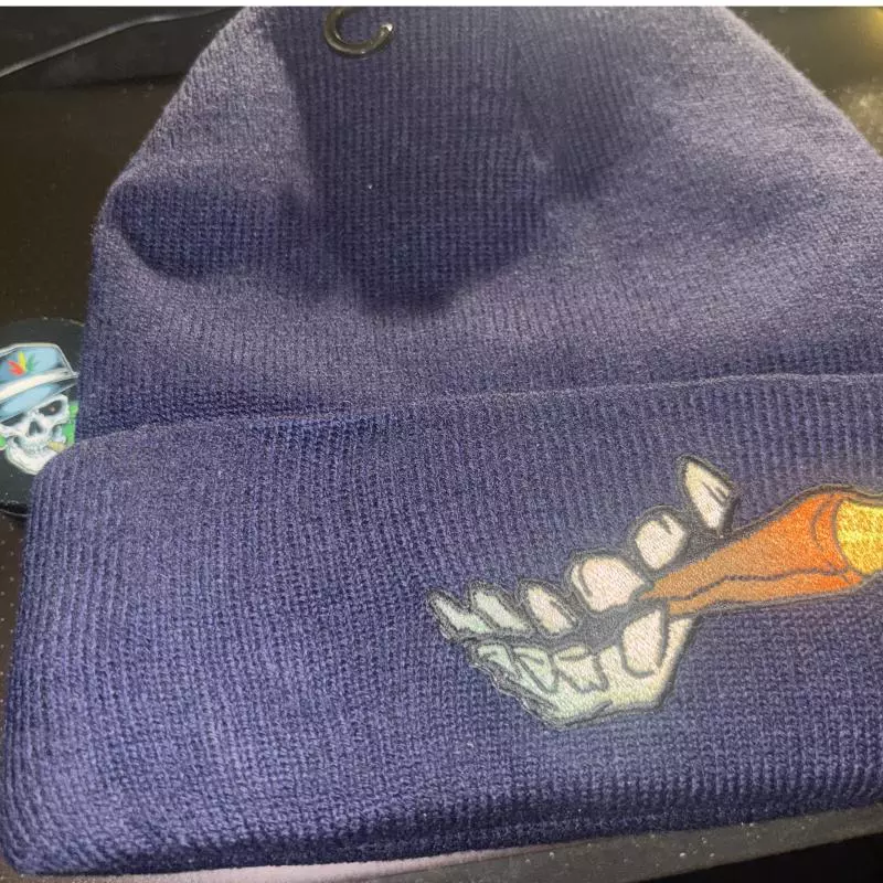 Stitched Blunted Logo Beanie (Blue)
