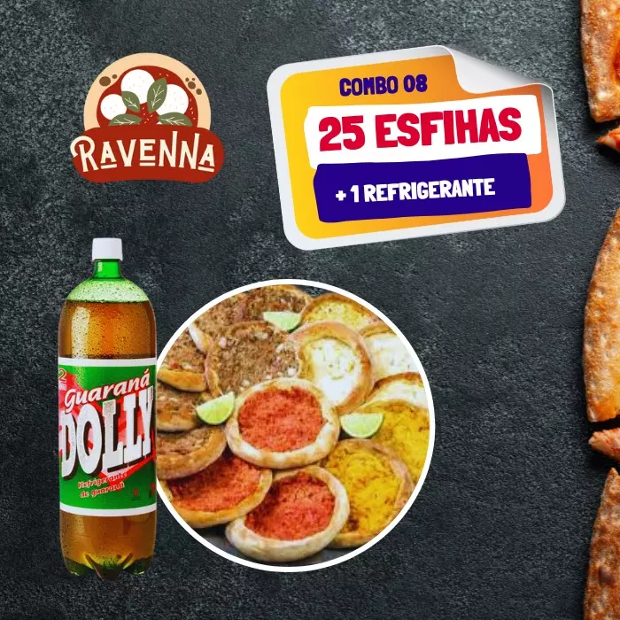 COMBO ESFIHA nº 08 (25 ESFI.+ REFRI)