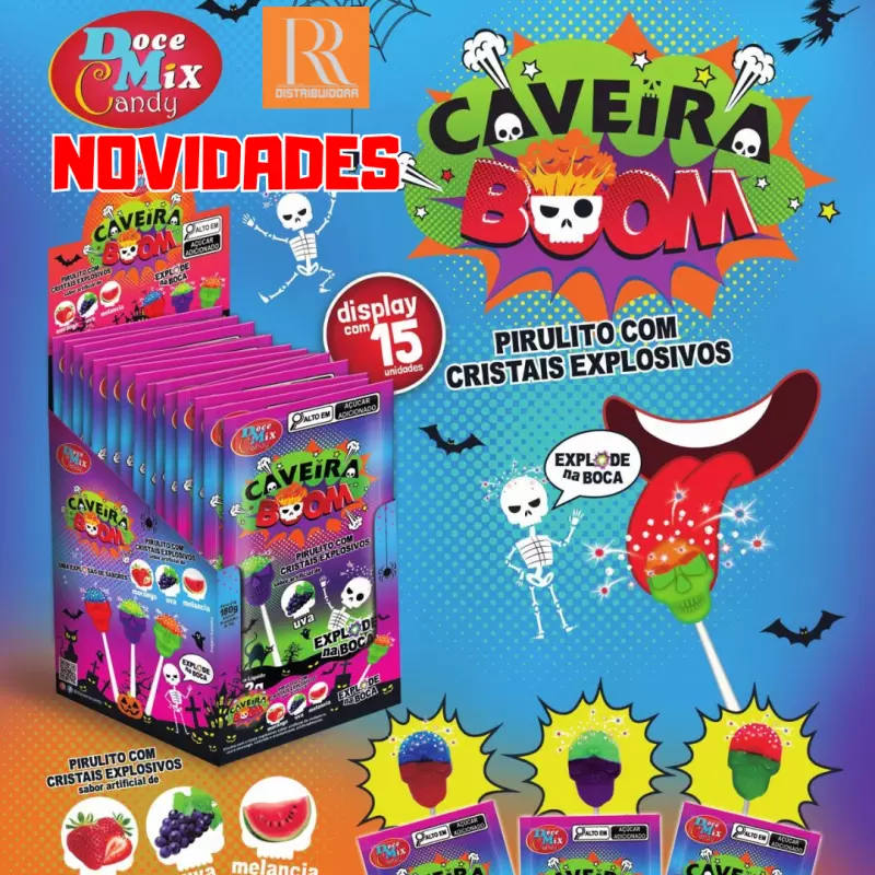 PIRULITO CAVEIRA BOOM - MOR/UVA/MELA