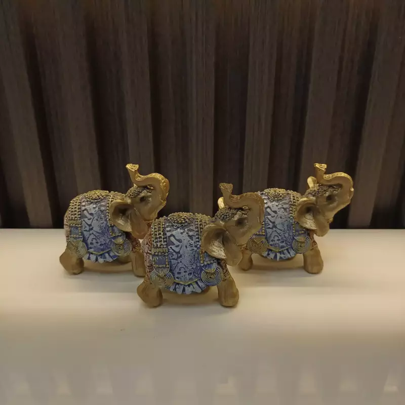 ELEFANTES AZUL- DORADO