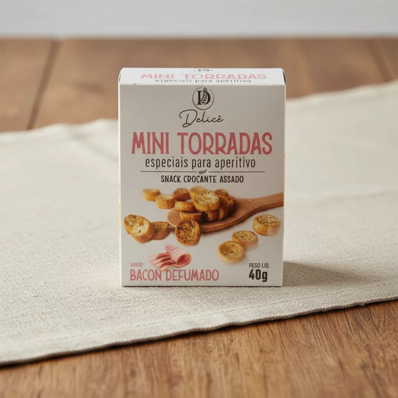 Mini Torradas Bacon Defumando