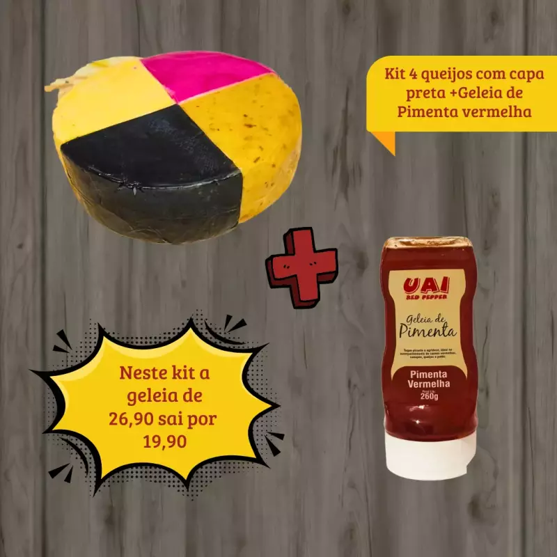 Kit 4 queijos + Geleia de Pimenta