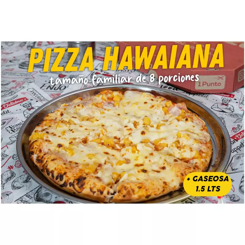 PIZZA HAWAINA FAMILIAR + GAS 1.5 LT