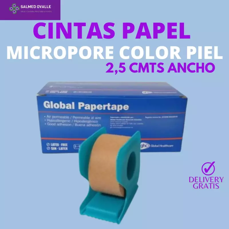 CINTA PAPEL MICROPORE COLOR PIEL