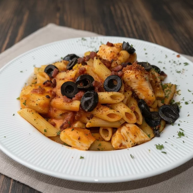 PASTA AMATRICIANA CON POLLO