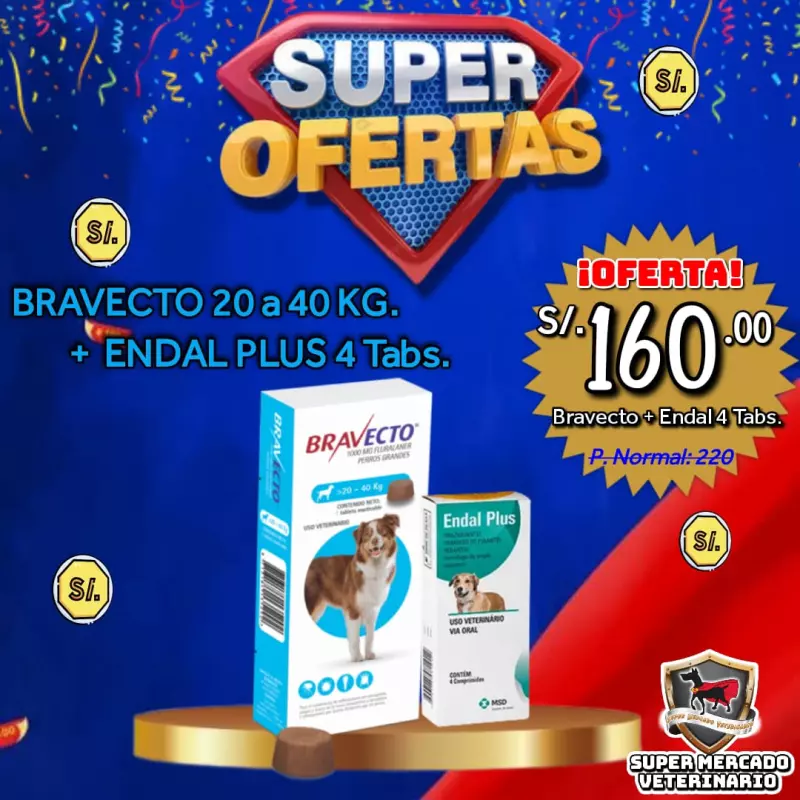 PROMO BRAVECTO 20 a 40 KG