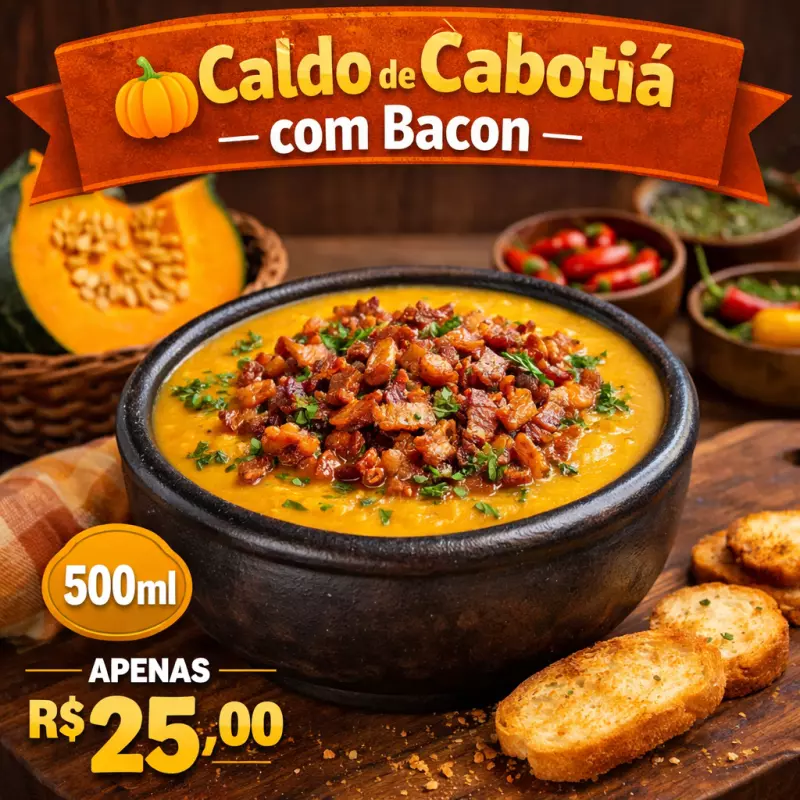 Caldo de Cabotiá com Bacon