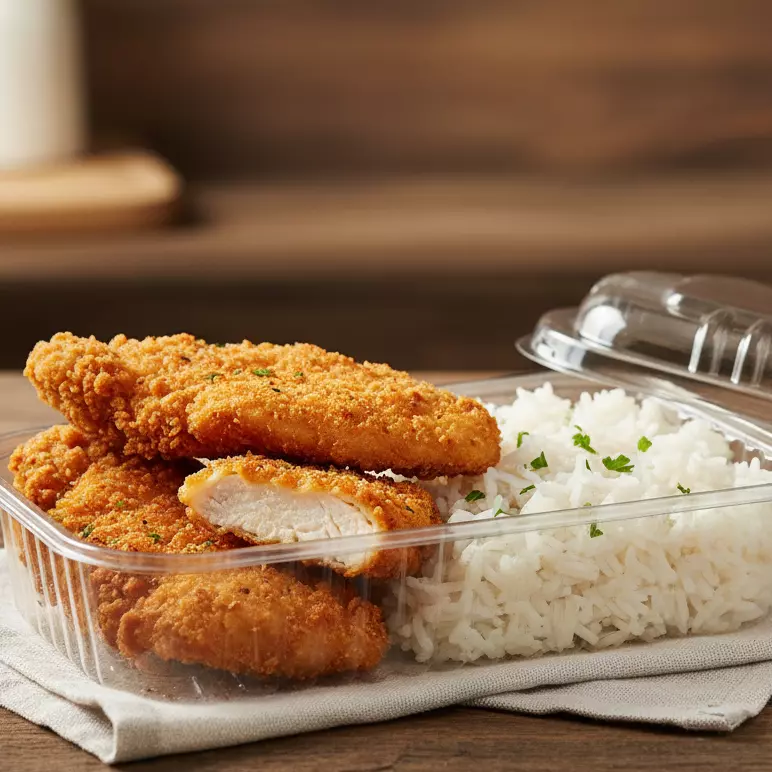 Filé de Frango Crocante com Arroz