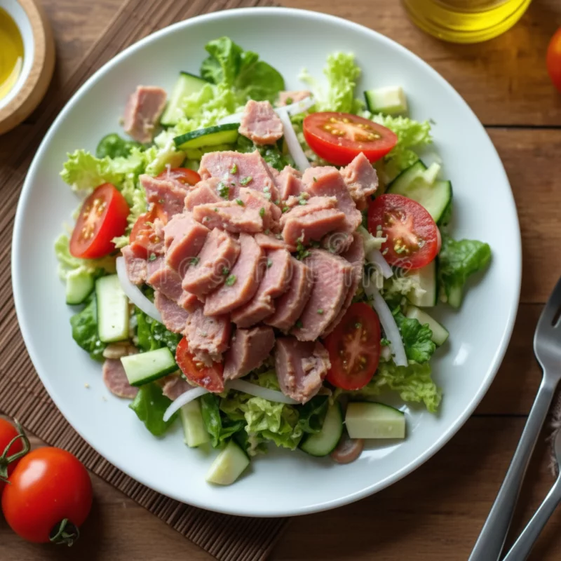 Atún, lechuga, tomate