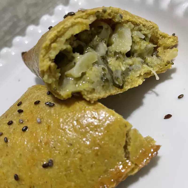 Pastel de  Brócolis e Alho Poró