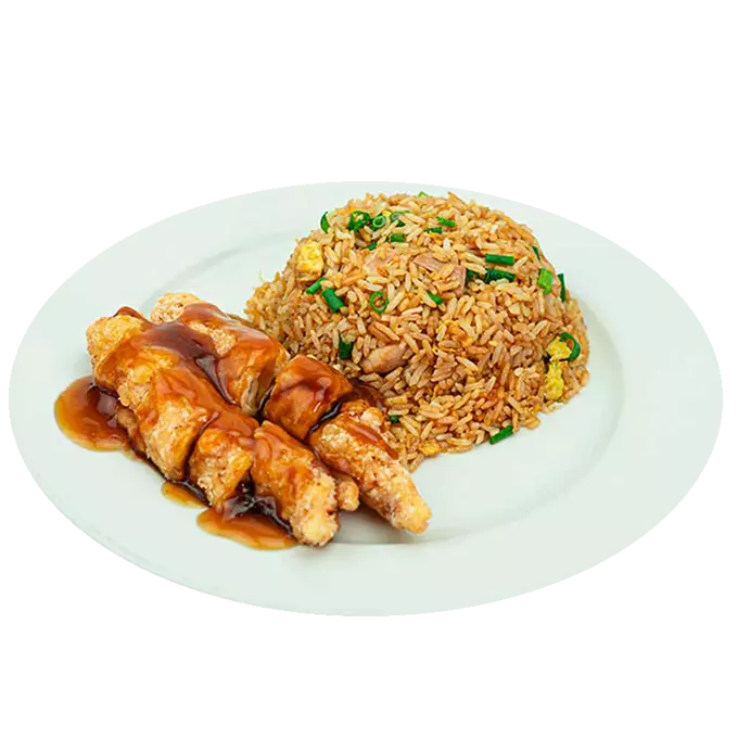 M10-Pollo enrollado + Chaufa