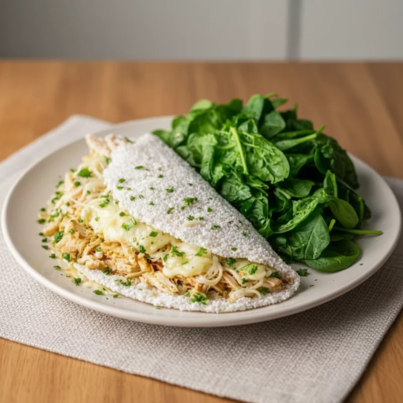 Tapioca c/ Frango, Brócolis e Queijo