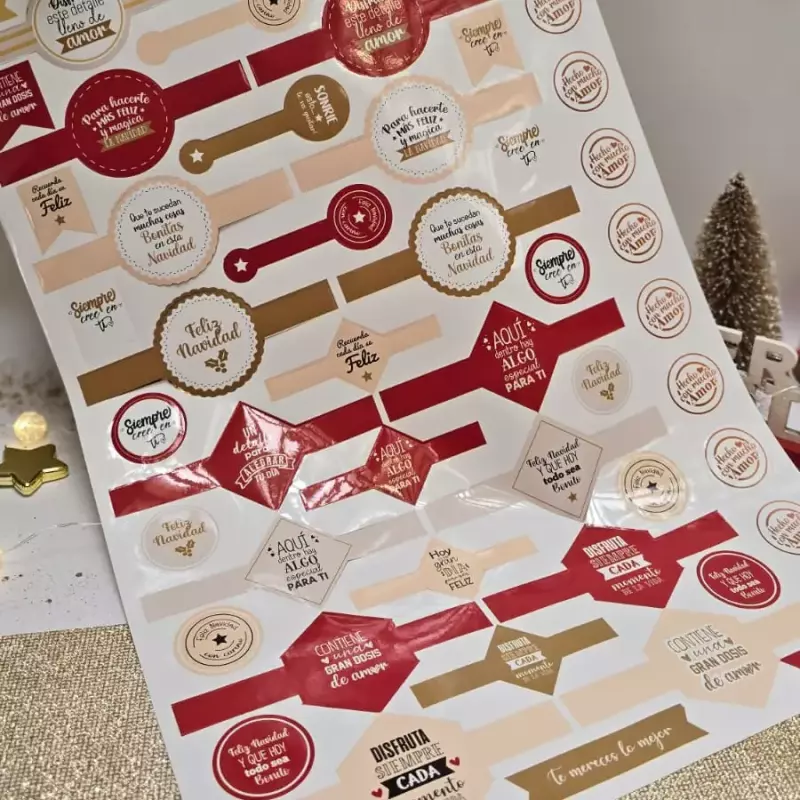 Hoja Pretroquelada Frascos Navidad