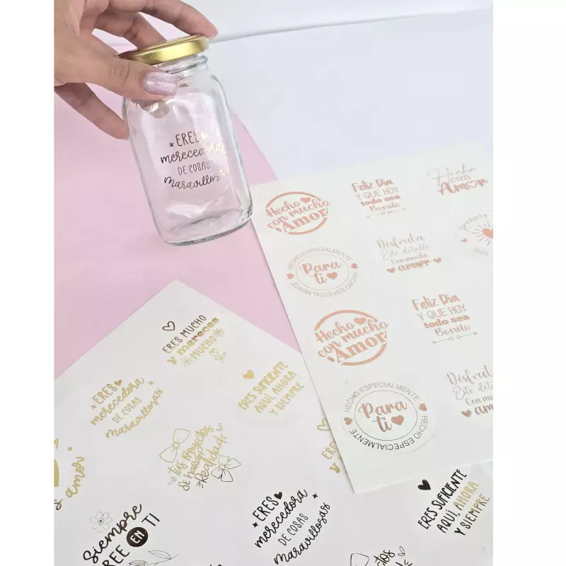 Stiker Redondo Metalizado