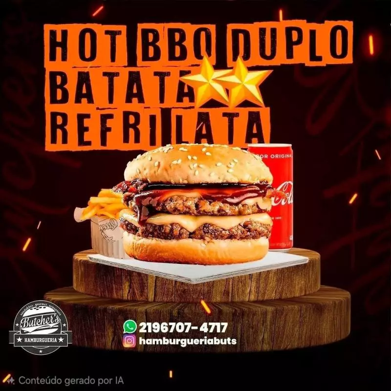 Hot Bbq Duplo, Batata P, Refri Lata