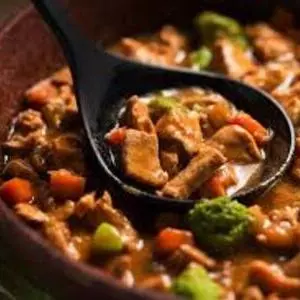 Cubinhos de suino ao barbecue