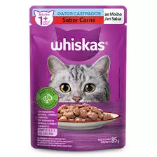 WHISKAS GATOS CASTRADOS CARNE 85G