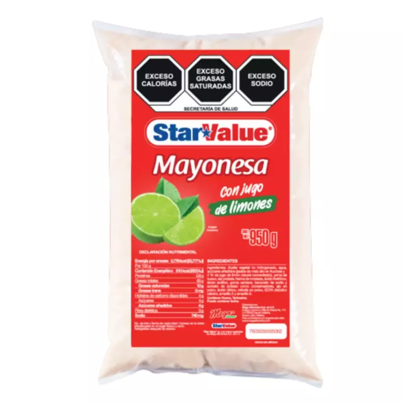 BOLSA MAYONESA LIMON 950GRAMOS