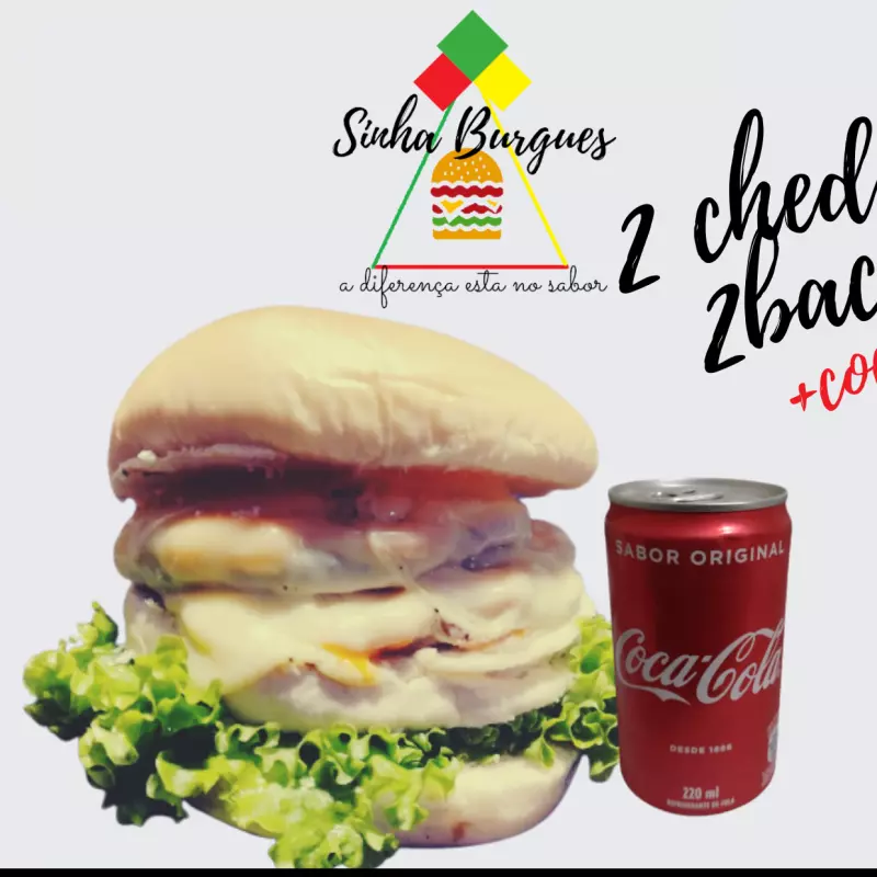 x 2 cheddar 2 bacon + coca 220ml