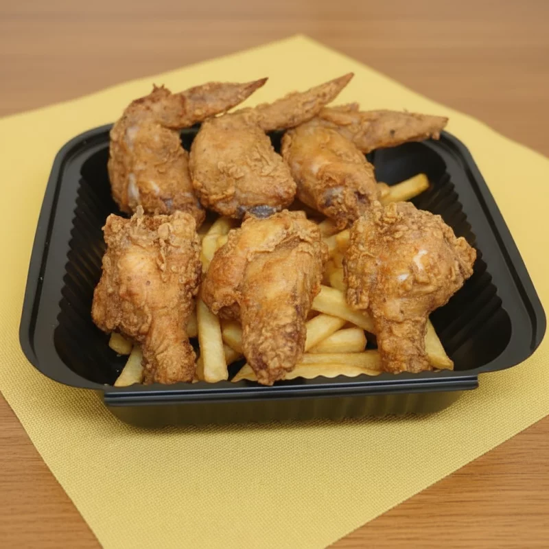 6 ALITAS CRISPY (CON PAPAS)