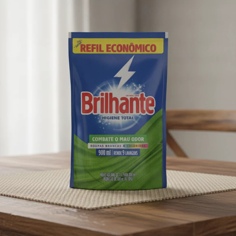 Lava Roupas Brilhante 900ml Refil