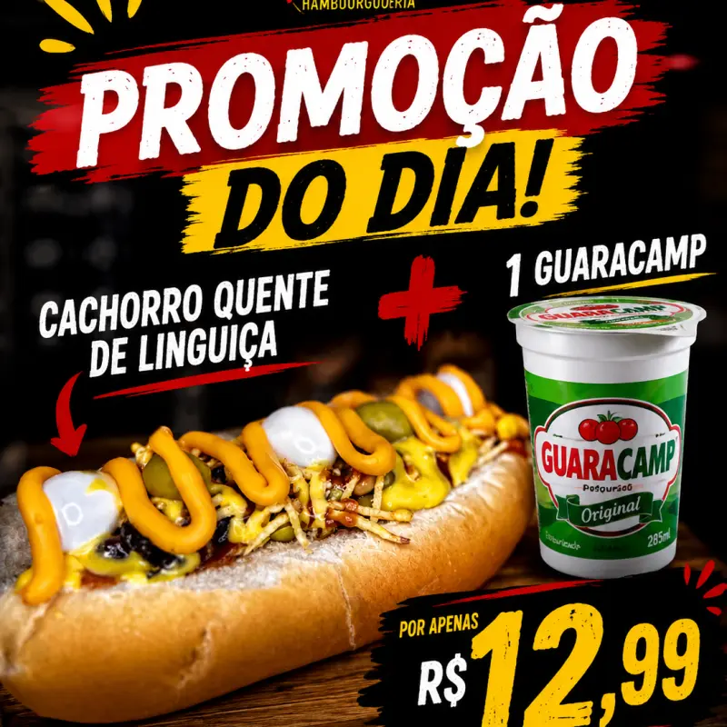 Hot dog de linguiça + guaracamp