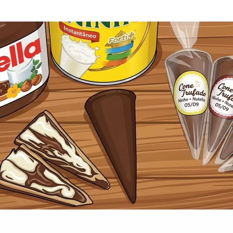 Cone caseiro trufado de chocolate