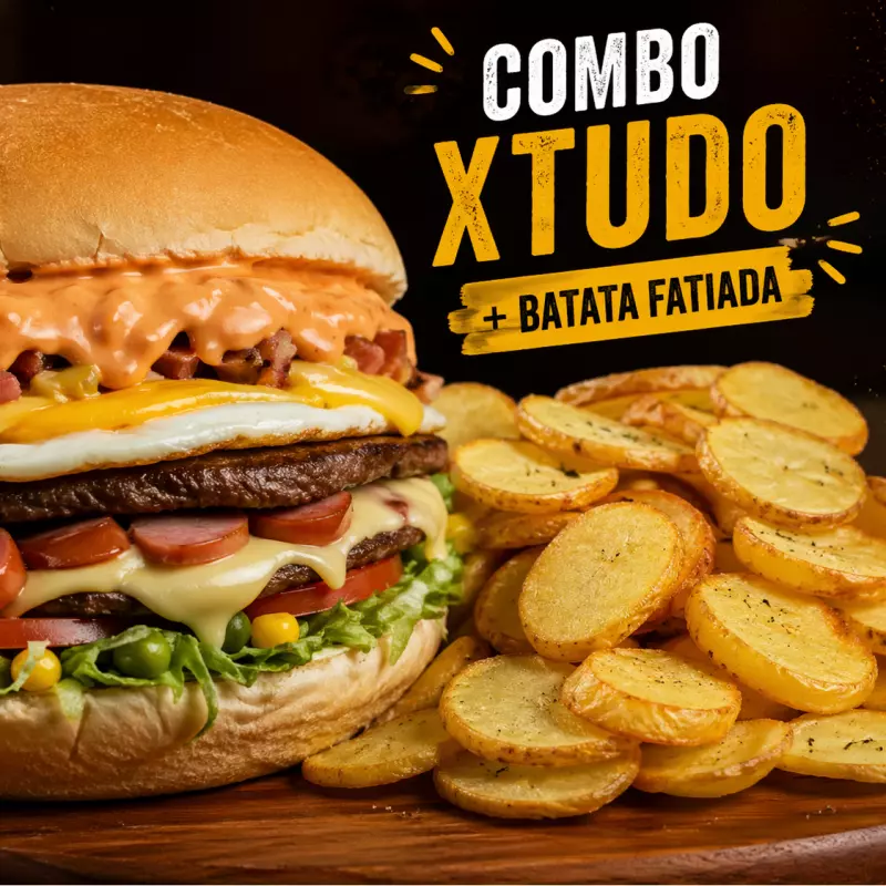 X-Tudo + Batata Fatiada