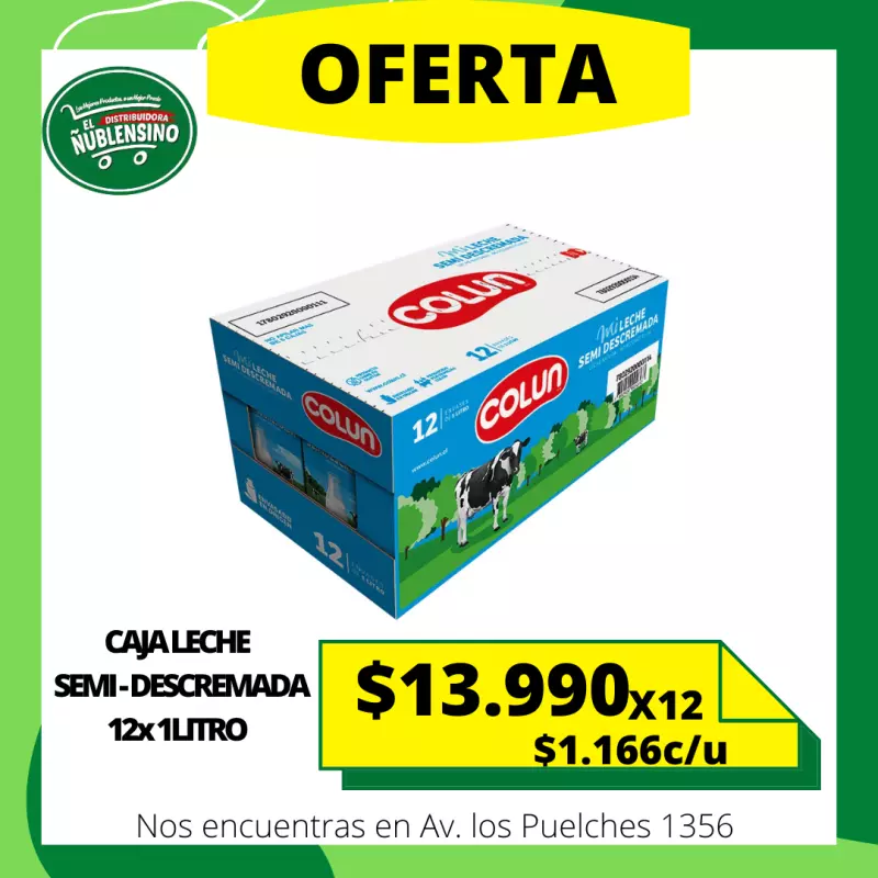 Caja Leche semidescremada Colun