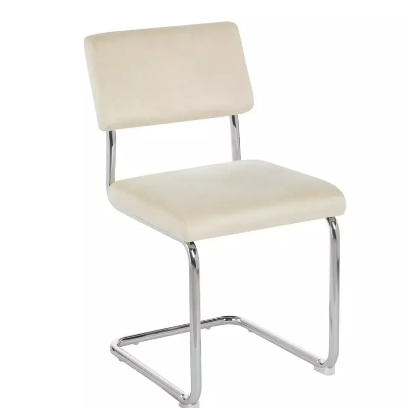 Silla Cesca Cromo pana Beige liso